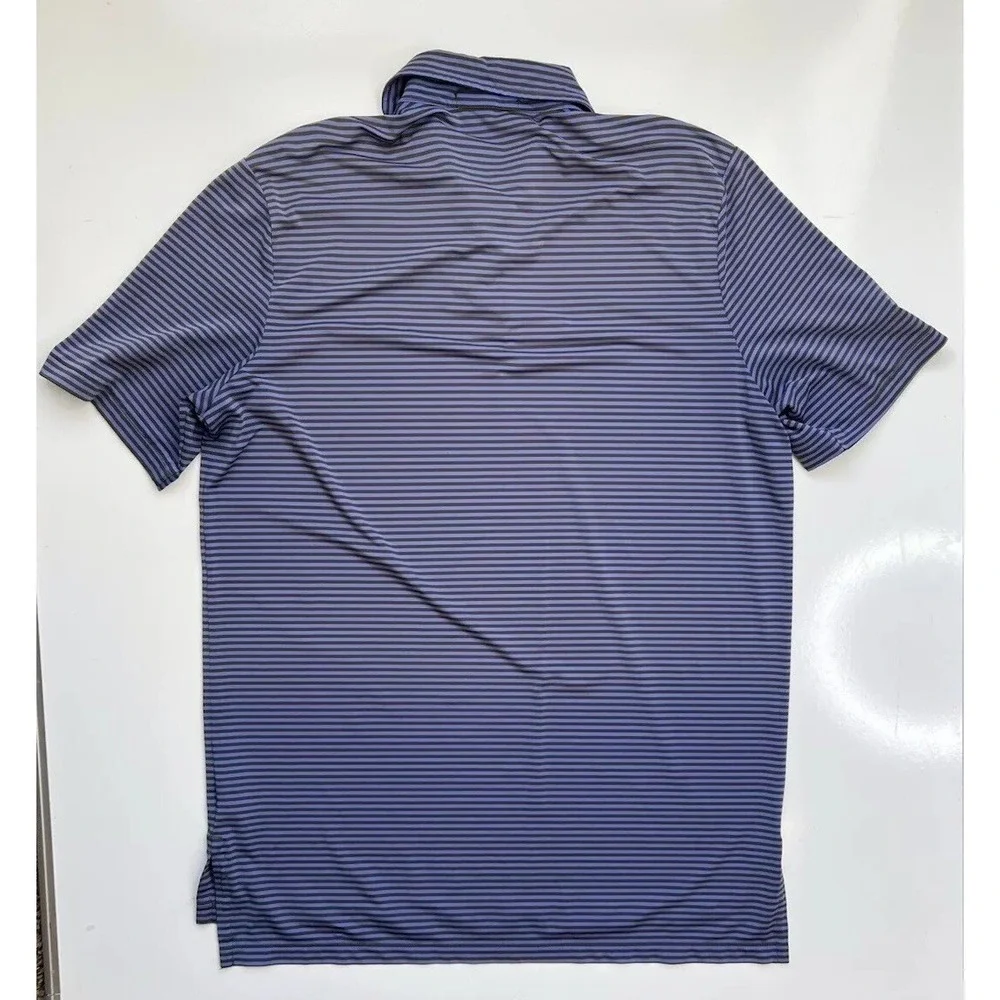 RLX Ralph Lauren Golf Polo Blue‎ Striped Martis Camp / Men's Large